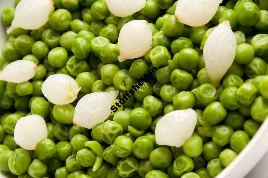 English Peas Spring Onions and Roasted Almonds