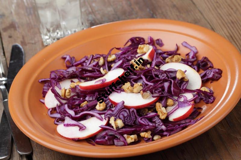 Red Cabbage and Apples Harvest to Table