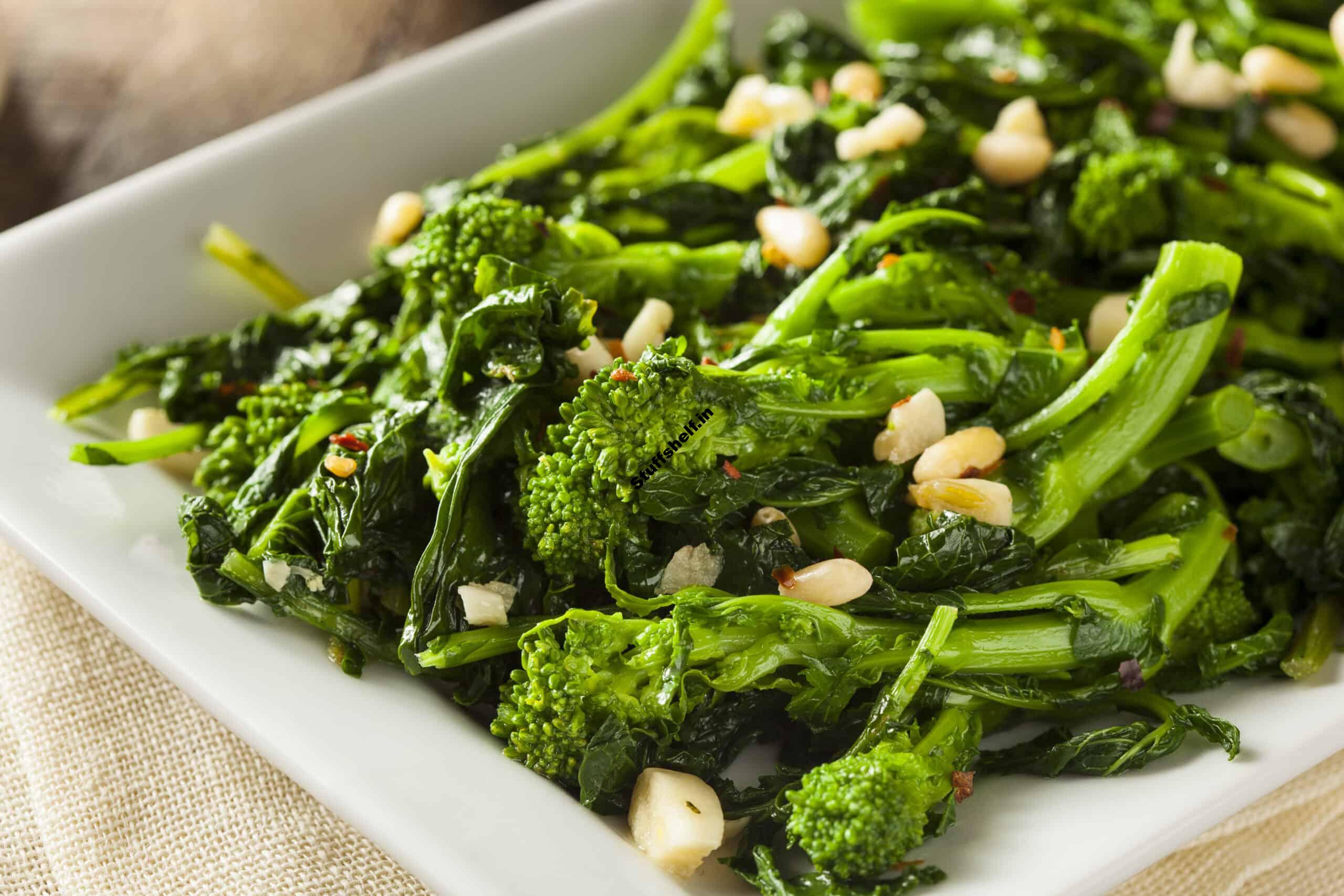 Broccoli Raab and Rapini Cooked and Served