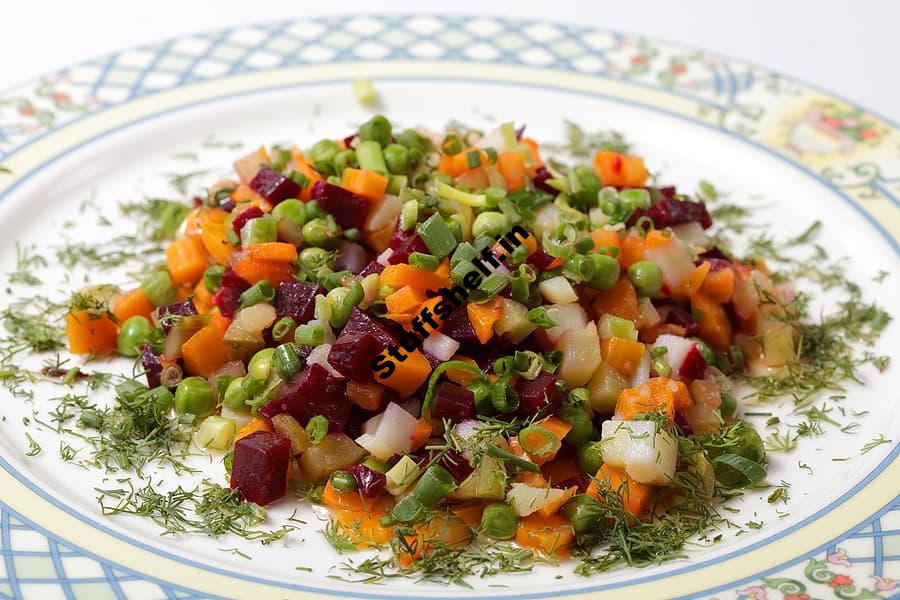 Baby Beets Baby Carrots and Sugar Snap Peas Salad